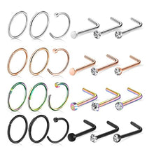 Load image into Gallery viewer, Nose Ring Set 20G Stainless Steel Studs Piercing Jewelry Piercing Jewelry