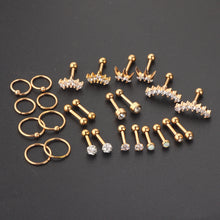 Load image into Gallery viewer, Zircon Stud Earrings Women's Piercing Jewelry Ear Clip Bone Nail Suit