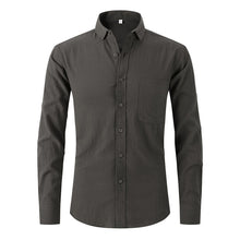 Load image into Gallery viewer, New Men's Imitation Cotton and Linen Solid Color Long Sleeve Business Slim-Fitting Iron-Free Formal Wear