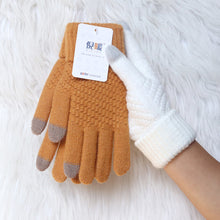 Load image into Gallery viewer, Women's Fleece-Lined Thickened Knitting Double-Screw Finger Cold-Proof Couple Warm Gloves