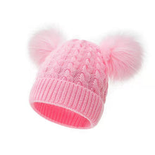Load image into Gallery viewer, Autumn and Winter Ball Twist Woolen Cap Knitted Hat Fur Ball Hat Children Thickened Warm Wool Hat Woolen Cap