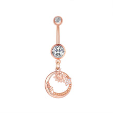 Load image into Gallery viewer, New Five-Leaf Flower Zircon Navel Ring Navel Stud Piercing Jewelry