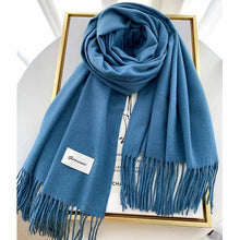 Load image into Gallery viewer, 2023autumn and Winter Cashmere Scarf Texture Solid Color Tassel Warm Long Wrap All-Matching Thickened Couple Scarf