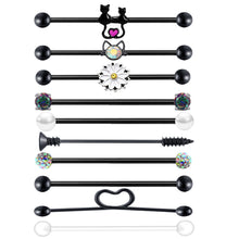 Load image into Gallery viewer, Barbell Cross Bar 10-Piece Set Popular Ear Studs Double Ear-Hole Ear Studs