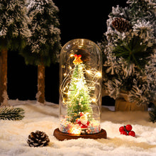 Load image into Gallery viewer, PVC Christmas Tree Resin Santa Claus Glass Cover LED Lamp Gift Decoration