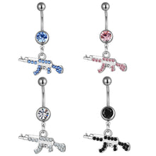 Load image into Gallery viewer, Geometric Small Pendant Navel Ring Navel Stud Diamond Belly Ring Navel Stud