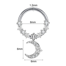 Load image into Gallery viewer, Closed Ring Star Ball Pendant Nose Ring Nasal Splint Personality Ear Bone Stud Piercing Jewelry