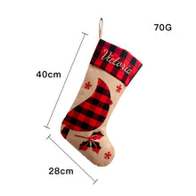 Load image into Gallery viewer, Christmas Decoration Large Machine Embroidery Christmas Stockings Christmas Plaid Elk Snowflake Children's Gift Socks Pendant
