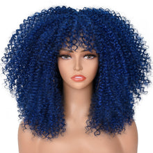 Load image into Gallery viewer, Wig Female African Small Curly Headgear with Bangs Chemical Fiber Wig Multi-Color Optional Xuchang Wig