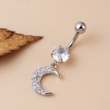Load image into Gallery viewer, Sun Moon Butterfly Snake Pendant Stainless Steel Navel Stud