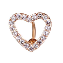 Load image into Gallery viewer, Piercing Jewelry Heart-Shaped Zircon Navel Ring Navel Stud