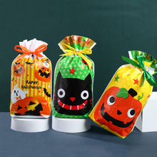 Load image into Gallery viewer, 50 Pcs/set Halloween Ribbon Drawstring Bag Candy Bag Gift Bag Drawstring Bag Hand Gift Snowflake Crisp Snack Packaging Bag