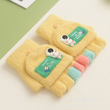 Load image into Gallery viewer, Winter New Children's Knitted Gloves Cute Cartoon Spaceman Flip Imitation Mink