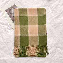 Load image into Gallery viewer, Autumn Winter Retro Plaid Artificial Cashmere Scarf Women 'S New Fashion Tassel Warm Scarf Office