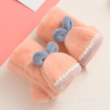 Load image into Gallery viewer, Shengqi Winter New Children's Flip Gloves Cute Rex Rabbit Fur plus Velvet Thickened Students Warm-Keeping