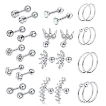 Load image into Gallery viewer, Zircon Stud Earrings Women's Piercing Jewelry Ear Clip Bone Nail Suit