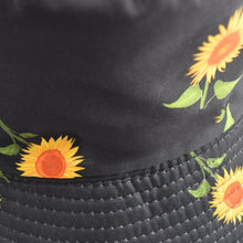 Load image into Gallery viewer, Unisex Reservible Sunflower Print Boonie Bucket Hat Cap Brim Outdoor Sun Safari Camping Fishing