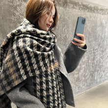 Load image into Gallery viewer, Fashion Plaid Scarf Winter Korean Style Sweet Cashmere Thickened Warm Shawl Gift
