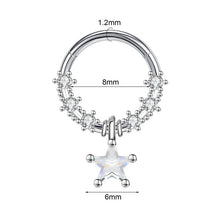 Load image into Gallery viewer, Closed Ring Star Ball Pendant Nose Ring Nasal Splint Personality Ear Bone Stud Piercing Jewelry