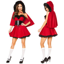 Load image into Gallery viewer, Christmas Costume Female Adult Sexy Cute Little Red Riding Hood Christmas Uniform Night Show Stage Costume