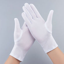 Load image into Gallery viewer, Men's and Women's Spandex Jewelry Gloves Elastic Tight Black and White Dance Performance Etiquette Command MC Gloves