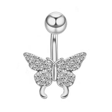 Load image into Gallery viewer, Piercing Jewelry Butterfly Inlaid Zircon Belly Ring Insect Navel Stud