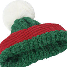 Load image into Gallery viewer, Autumn and Winter New Red and Green Color Stitching Woolen Cap Foreign Trade Festival All-Matching Knitted Hat Christmas Hat Women