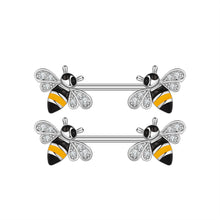 Load image into Gallery viewer, Zircon Nipple Ring Adhesive Nail Piercing