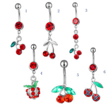 Load image into Gallery viewer, Piercing Jewelry Fruit Cherry Pendant Belly Ring Navel Stud
