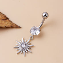 Load image into Gallery viewer, Sun Moon Butterfly Snake Pendant Stainless Steel Navel Stud