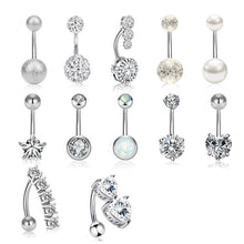 Load image into Gallery viewer, Belly Umbilical Ring Environment Creation Zircon Navel Decoration Umbilical Ring Piercing Jewelry 12-Piece Set Navel