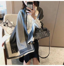 Load image into Gallery viewer, Women's Cashmere Scarf Shawl Winter All-Matching Talma Korean Style H Letter Scarf Warm