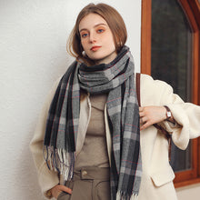 Load image into Gallery viewer, Women's Scarf Winter 2023 New Artificial Cashmere Scarf Color-Contrast Check Printed Shawl Fringe Bib