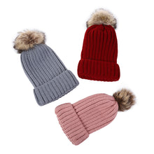 Load image into Gallery viewer, Knitted Wool Hat Winter Warm Fashion Wool Fluffy Ball Cap Fashion Thickened