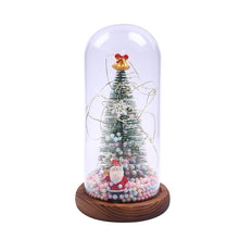 Load image into Gallery viewer, PVC Christmas Tree Resin Santa Claus Glass Cover LED Lamp Gift Decoration