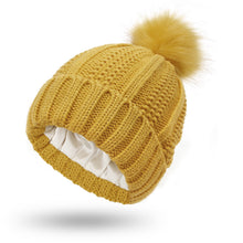 Load image into Gallery viewer, Popular Protection Hairstyle Silky Stretch Satin Knitted Hat Loose and Warm Woolen Cap Ladies