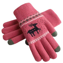 Load image into Gallery viewer, Thickened Touch Screen Thermal Gloves Men's and Women's Fleece-Lined Wool Touch Screen Gloves Deer Knitted Gloves