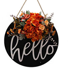 Load image into Gallery viewer, Dexiang 30cm Circular Wood Welcome Signboard Doors and Windows Decoration Garland