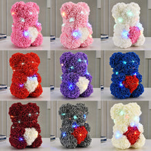 Load image into Gallery viewer, Christmas Gift Rose Bear PE Foam Artificial Flower Girl Valentine's Day Gift Colorful Lights Love Rose Bear
