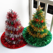 Load image into Gallery viewer, Christmas Tree Hat Christmas Decoration Supplies Non-Woven Rain Silk Christmas Hat Party Supplies Dress up Christmas Hat