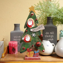 Load image into Gallery viewer, Christmas Decorations Wooden Christmas Tree Ornaments Old Snowman Bell Retro Furnishings Decorations Scene Layout