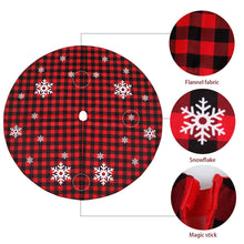 Load image into Gallery viewer, Plaid Christmas-Tree Skirt Black and Red Party Creative Christmas Decorative Tree Bottom Plush Skirt