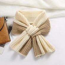 Load image into Gallery viewer, Small Scarf Short Women's Autumn and Winter Cross Knitted Scarf Korean Style Colorblock All-Matching