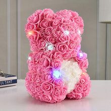 Load image into Gallery viewer, Christmas Gift Rose Bear PE Foam Artificial Flower Girl Valentine's Day Gift Colorful Lights Love Rose Bear