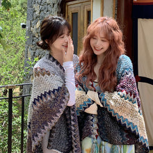 Load image into Gallery viewer, Ethnic Style Shawl Lijiang Scarf Travel Shawl Cape Outer Wear Thickened Cloak Robe