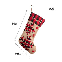 Load image into Gallery viewer, Christmas Decoration Large Machine Embroidery Christmas Stockings Christmas Plaid Elk Snowflake Children's Gift Socks Pendant