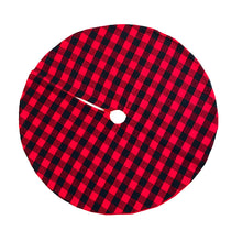Load image into Gallery viewer, Plaid Christmas-Tree Skirt Black and Red Party Creative Christmas Decorative Tree Bottom Plush Skirt