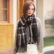 Load image into Gallery viewer, Artificial Cashmere Scarf 2023 Winter Tassel Plaid Shawl Scarf Female Mid-Length Thickening Warm Scarf
