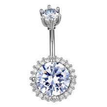 Load image into Gallery viewer, Round Heart-Shaped Flower High Quality Zircon Navel Stud Belly Ring
