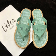 Load image into Gallery viewer, Summer Fashion Straw Woven Hemp Rope Flip-Flops Women's Shoes Seaside Beach Vacation Flip-Flops